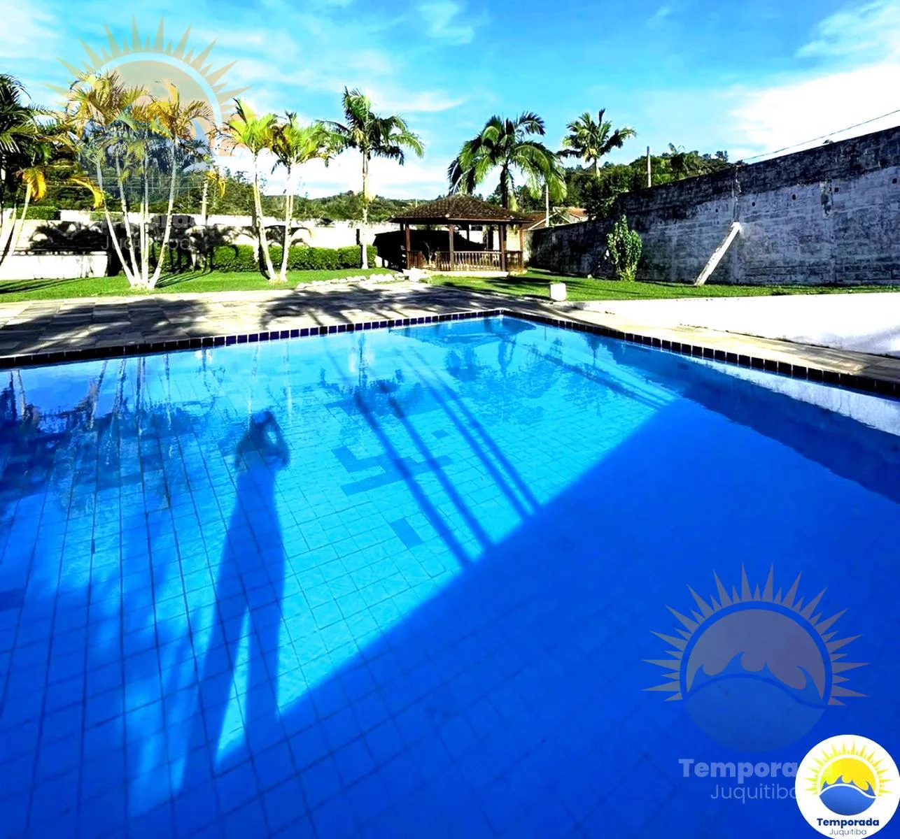 Ampla piscina, chácara plana e murada, Juquitiba